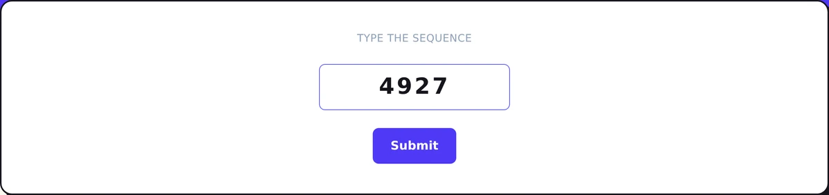 Screenshot of the Digit Span Memory Test Practice mid-round: recall ever-longer number sequences